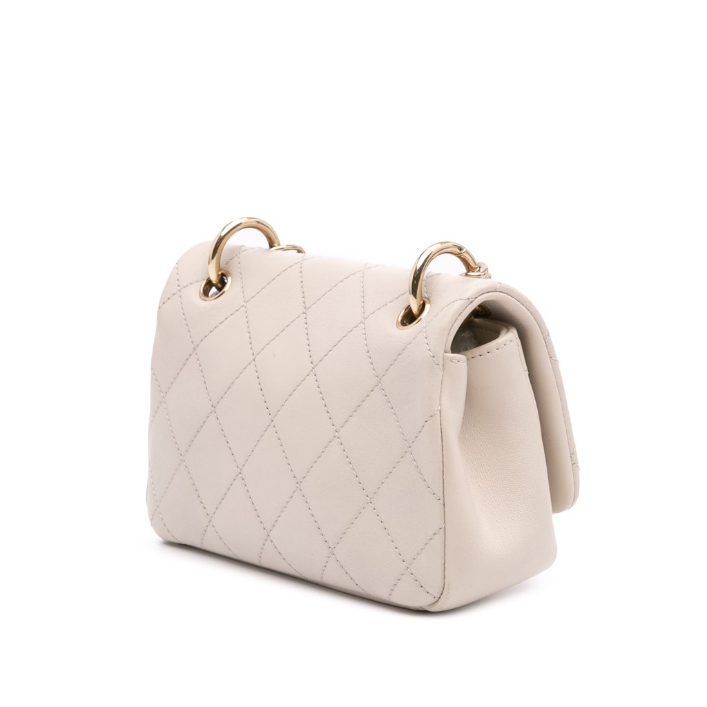 Chanel Medium Lambskin Twist Chain Enamel CC Flap - Back view