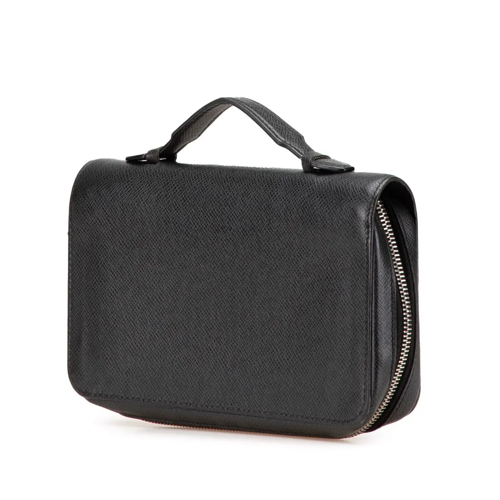 Louis Vuitton Taiga Zippy XL Long Wallet Black Leather Good - Back View