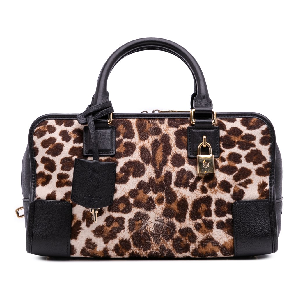 Loewe Pony Hair Leopard Print Amazona 28