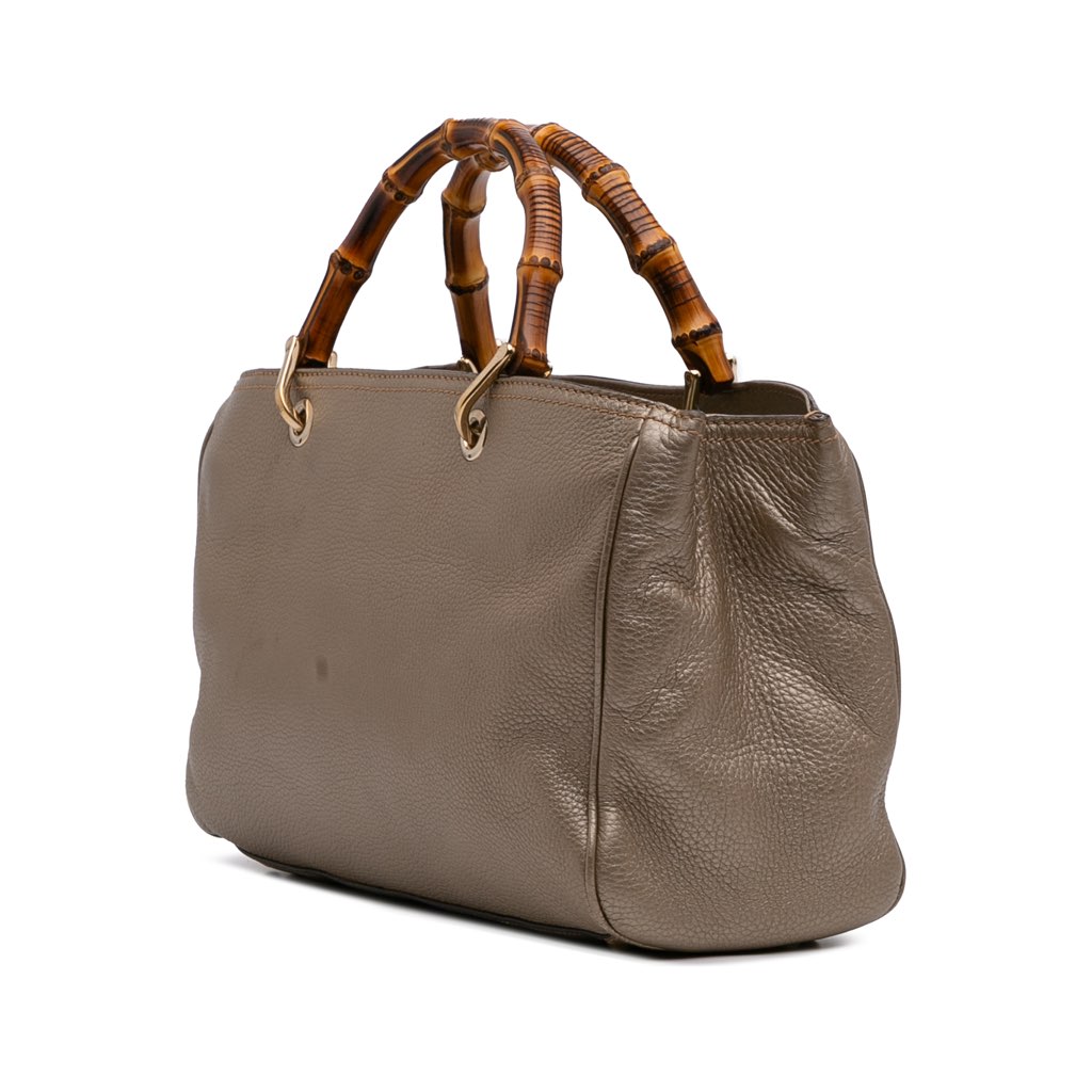 Gucci Medium Calfskin Bamboo Shopper Satchel - Back view