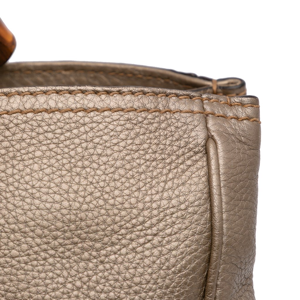 Gucci Medium Calfskin Bamboo Shopper Satchel - Image 11
