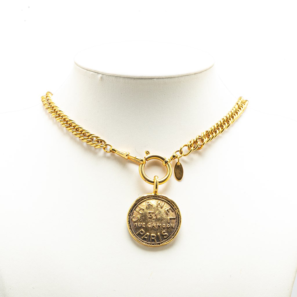 Chanel Gold Plated 31 Rue Cambon Pendant Necklace - 4