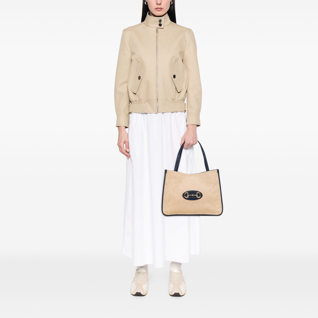 Gucci Medium Canvas Horsebit 1955 Tote - Image 12