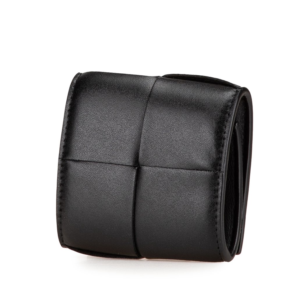 Bottega Veneta Leather Intreccio Cassette Folded Coin Purse - 2