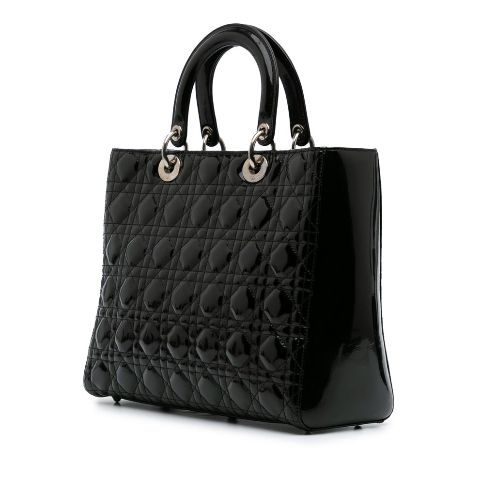 Dior Large Patent Cannage Lady Dior - 2