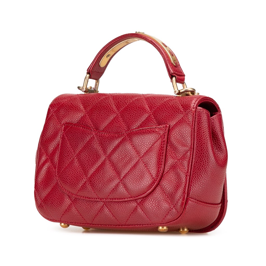 Chanel Mini Quilted Caviar Carry Around Flap - Back view