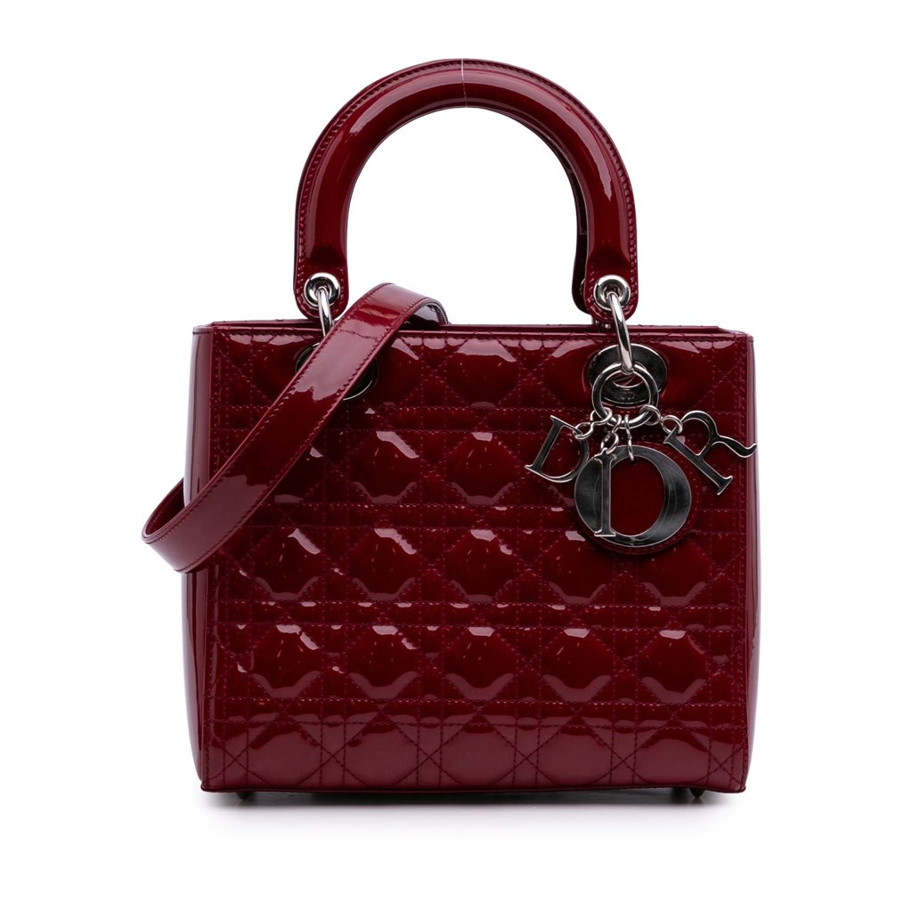 Dior Medium Patent Cannage Lady Dior