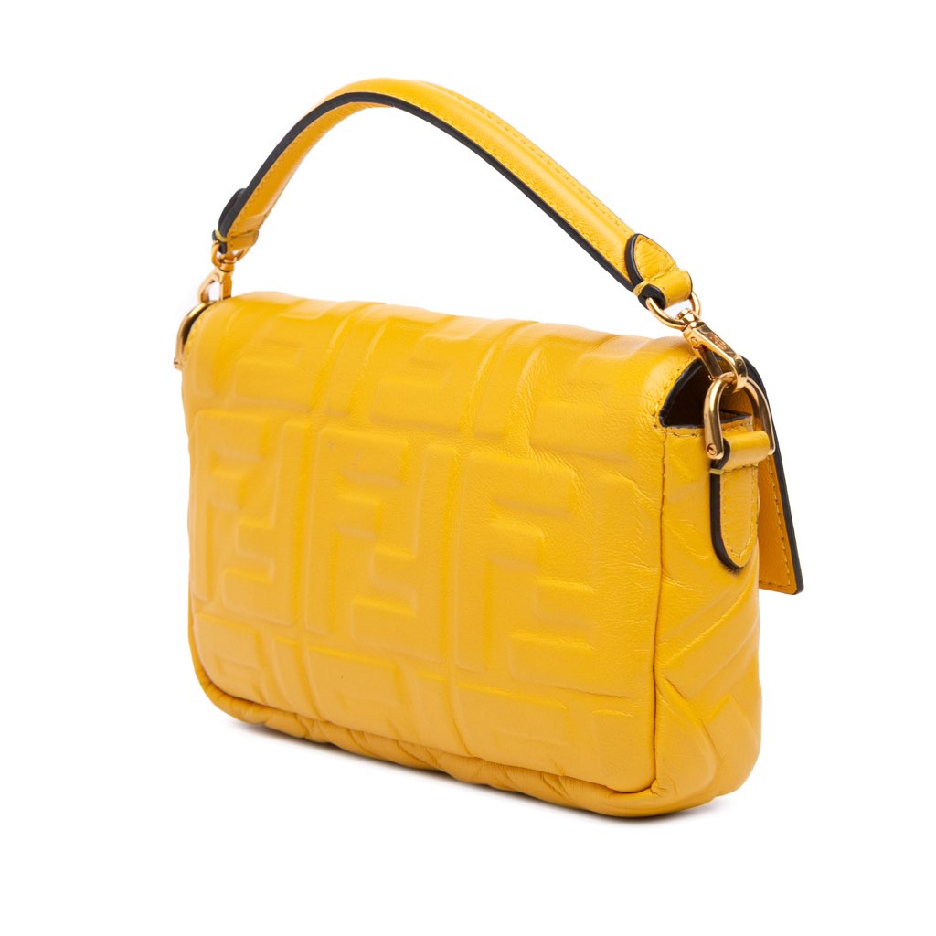 Fendi Mini Zucca Embossed Leather Baguette Satchel - 2