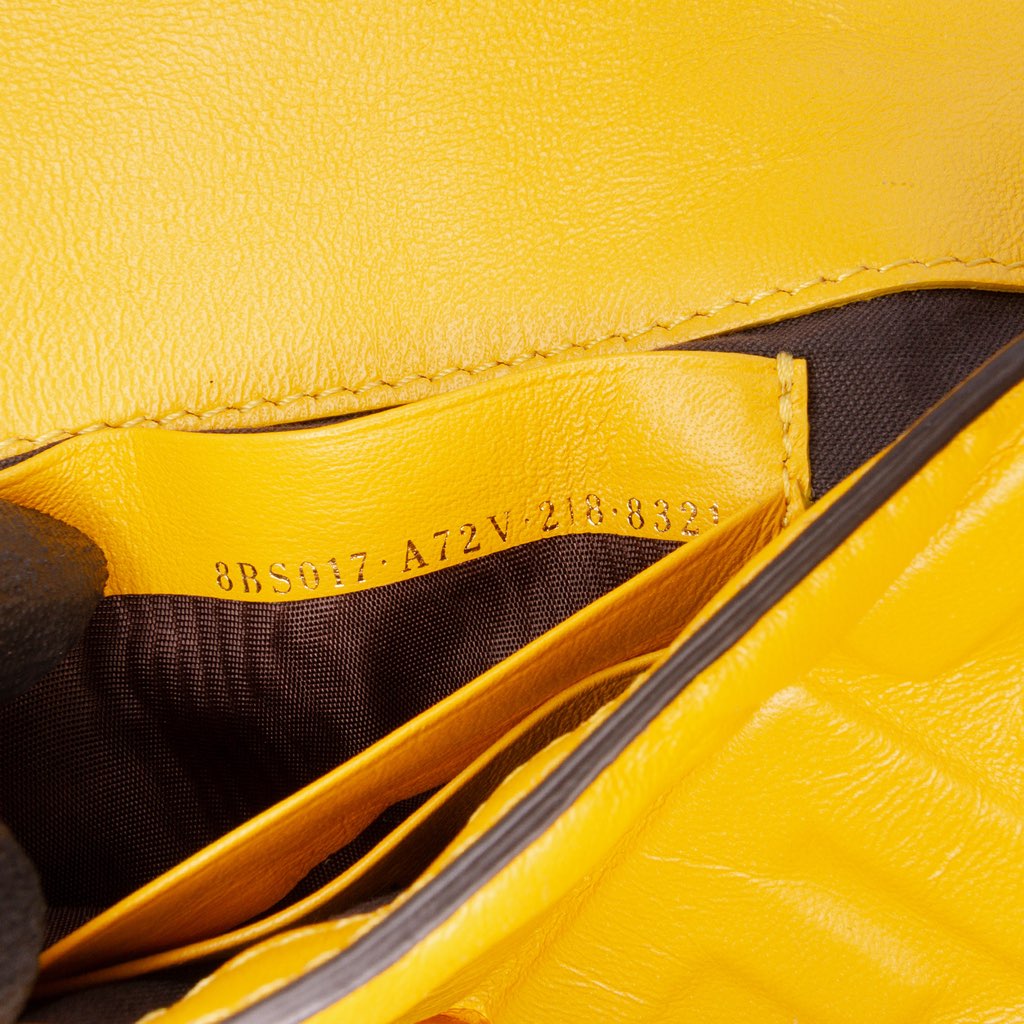 Fendi Mini Zucca Embossed Leather Baguette Satchel - 5