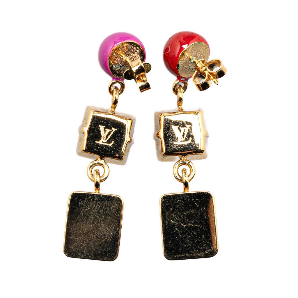 Louis Vuitton Resin & Crystal Cosmopolitan Drop Push Back Earrings - 2