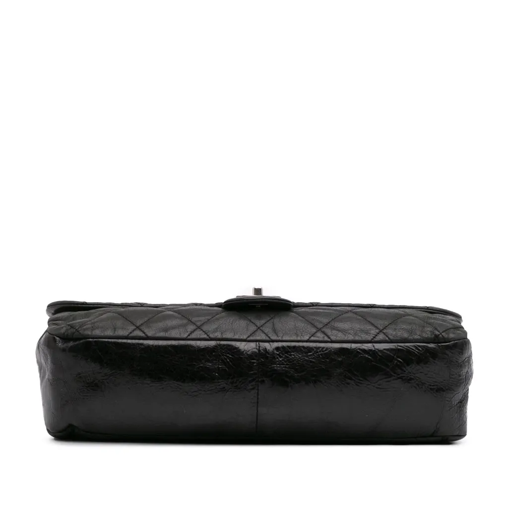 Chanel Jumbo Iridescent Calfskin In The Mix Flap Black Leather Good - Inside View