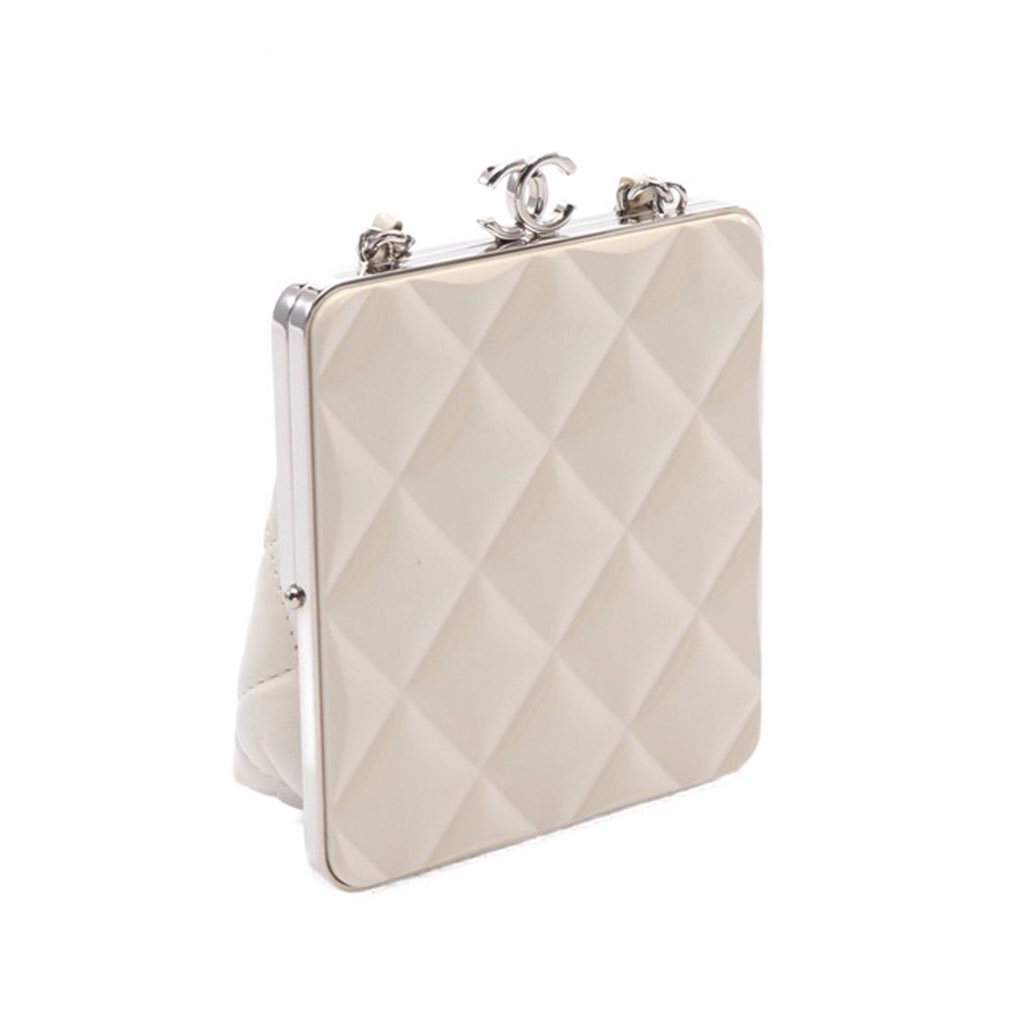 Chanel Lambskin and Acrylic Kiss Clutch with Chain - 2