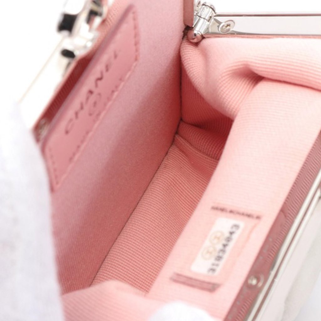 Chanel Lambskin and Acrylic Kiss Clutch with Chain - 3