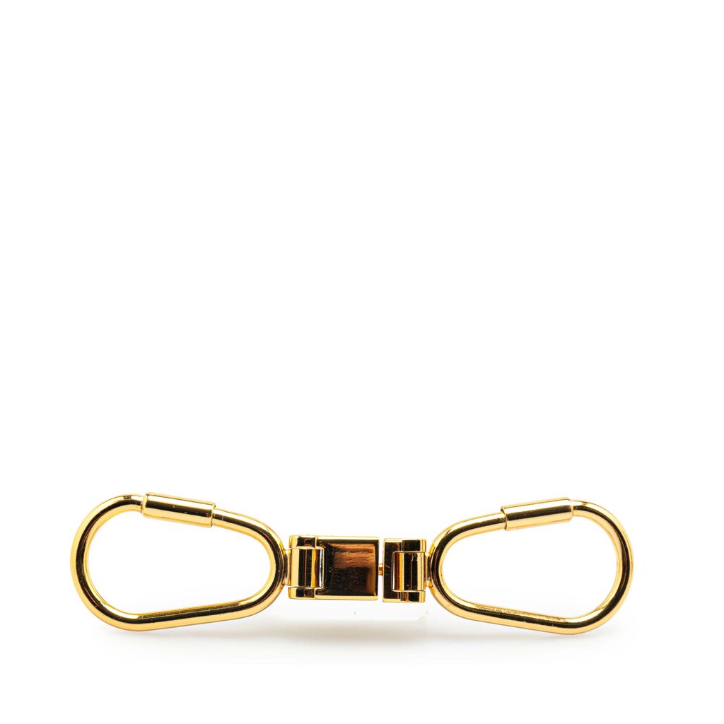 Gucci Gold Plated Interlocking G Web Key Chain - Back view