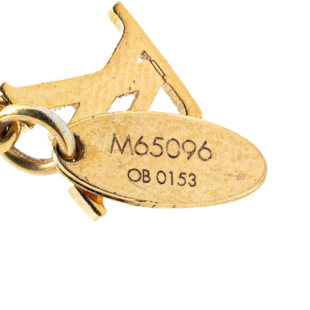 Louis Vuitton Gold Plated Crystal Gamble Necklace - 3