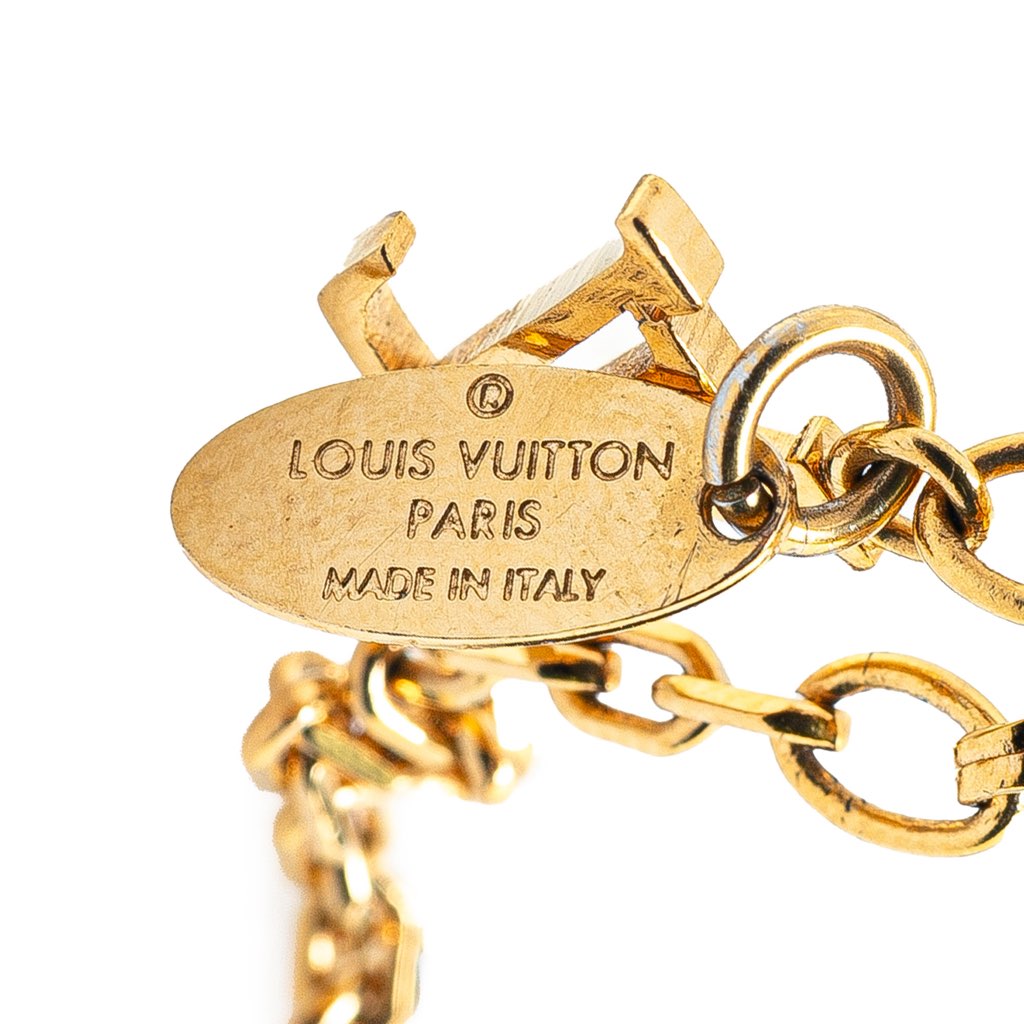 Louis Vuitton Gold Plated Crystal Gamble Necklace - 4