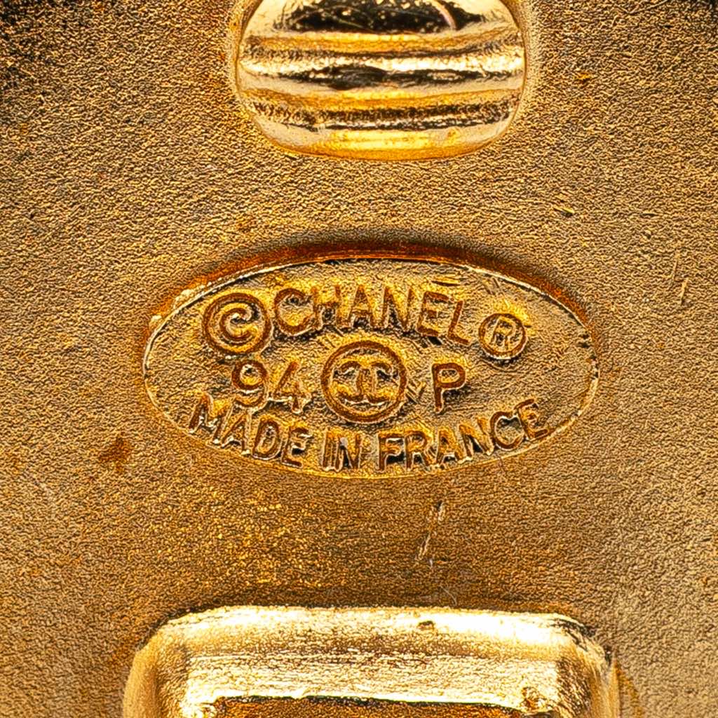 Chanel Gold Plated CC Round Clip on Earrings - 3