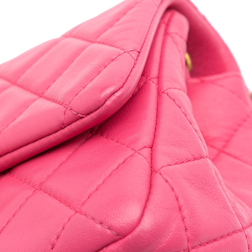 Chanel Mini Square Classic Lambskin Pearl Crush Single Flap - Image 10