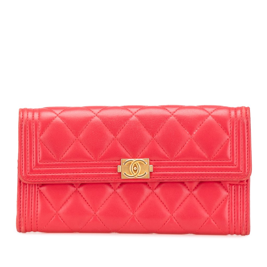 Chanel CC Quilted Lambskin Boy Flap Wallet