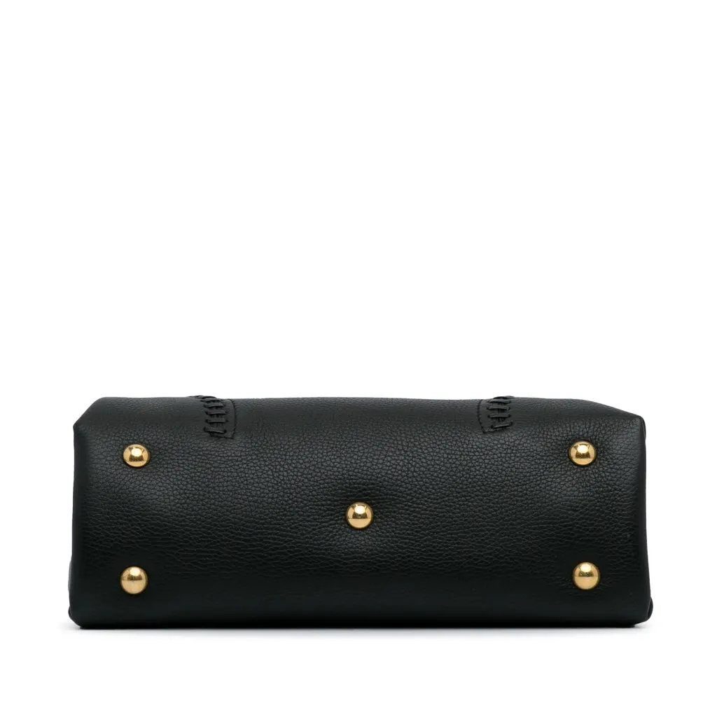 Alexander Mcqueen Whipstitch Folk Tote Black Leather Fair - Box View