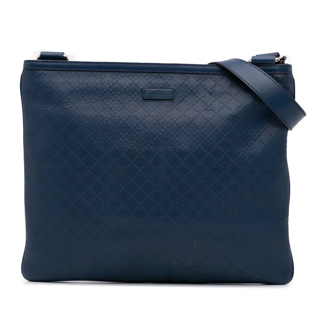 Gucci Leather Diamante Hilary Lux Crossbody Blue Leather Good - Front View