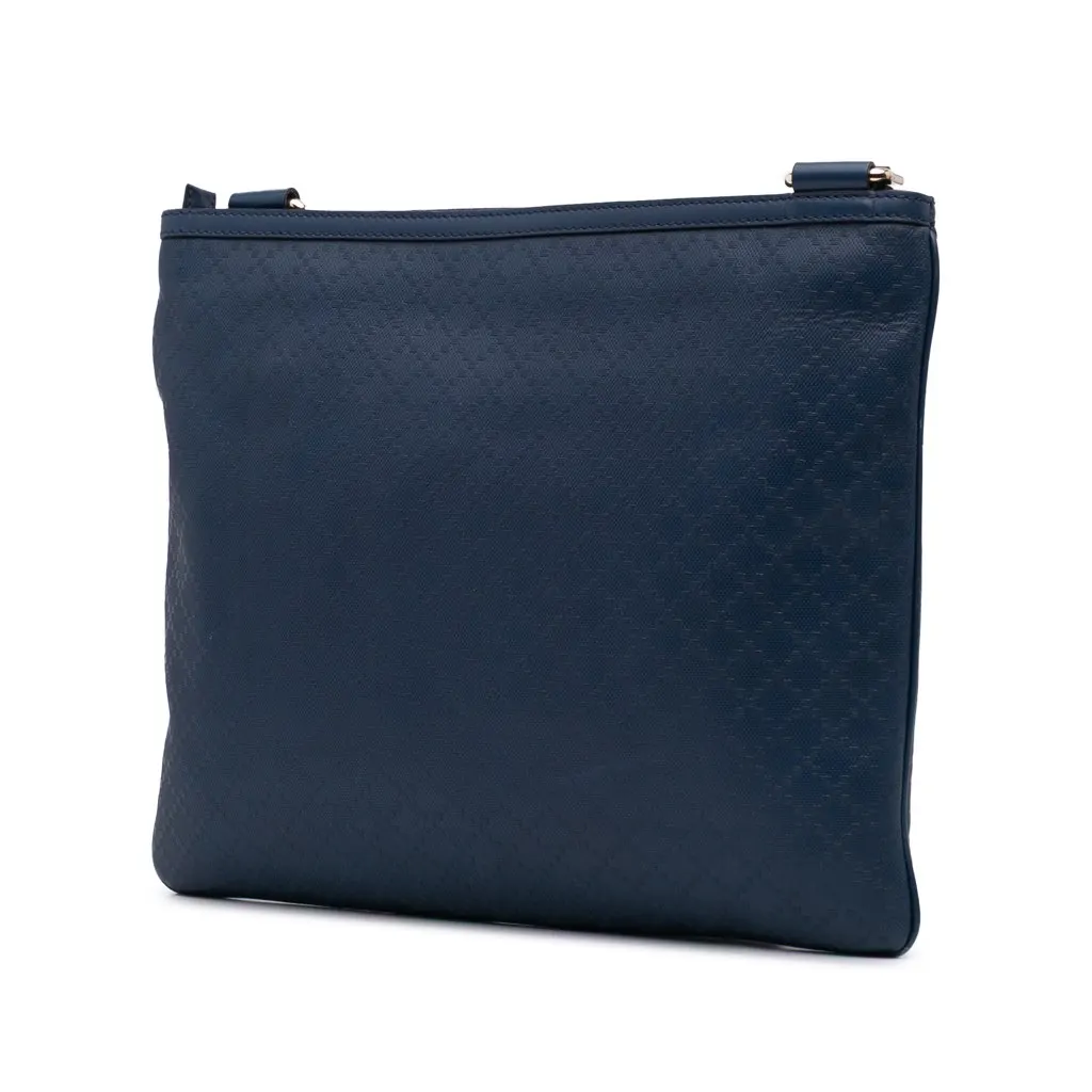 Gucci Leather Diamante Hilary Lux Crossbody Blue Leather Good - Back View