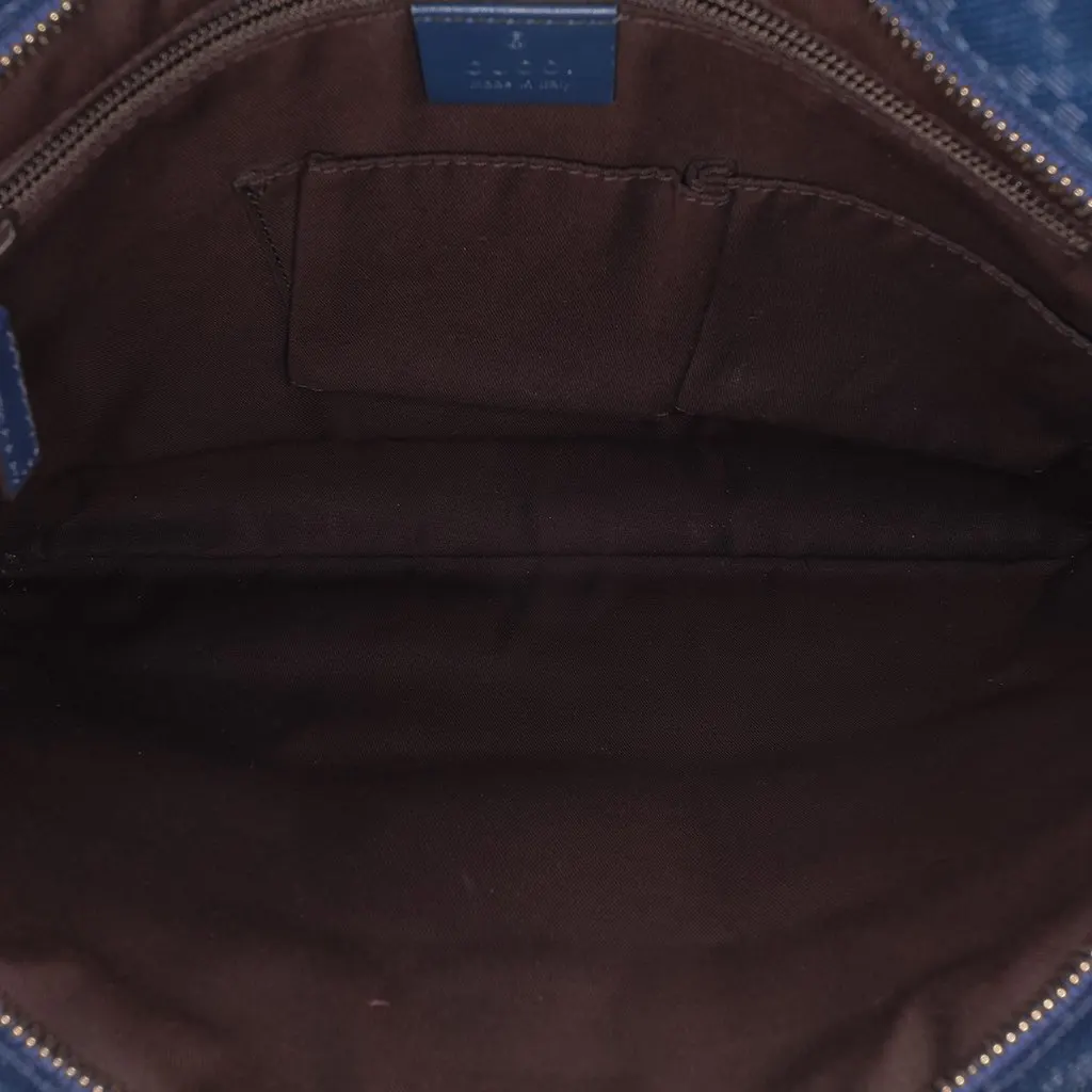 Gucci Leather Diamante Hilary Lux Crossbody Blue Leather Good - Model View