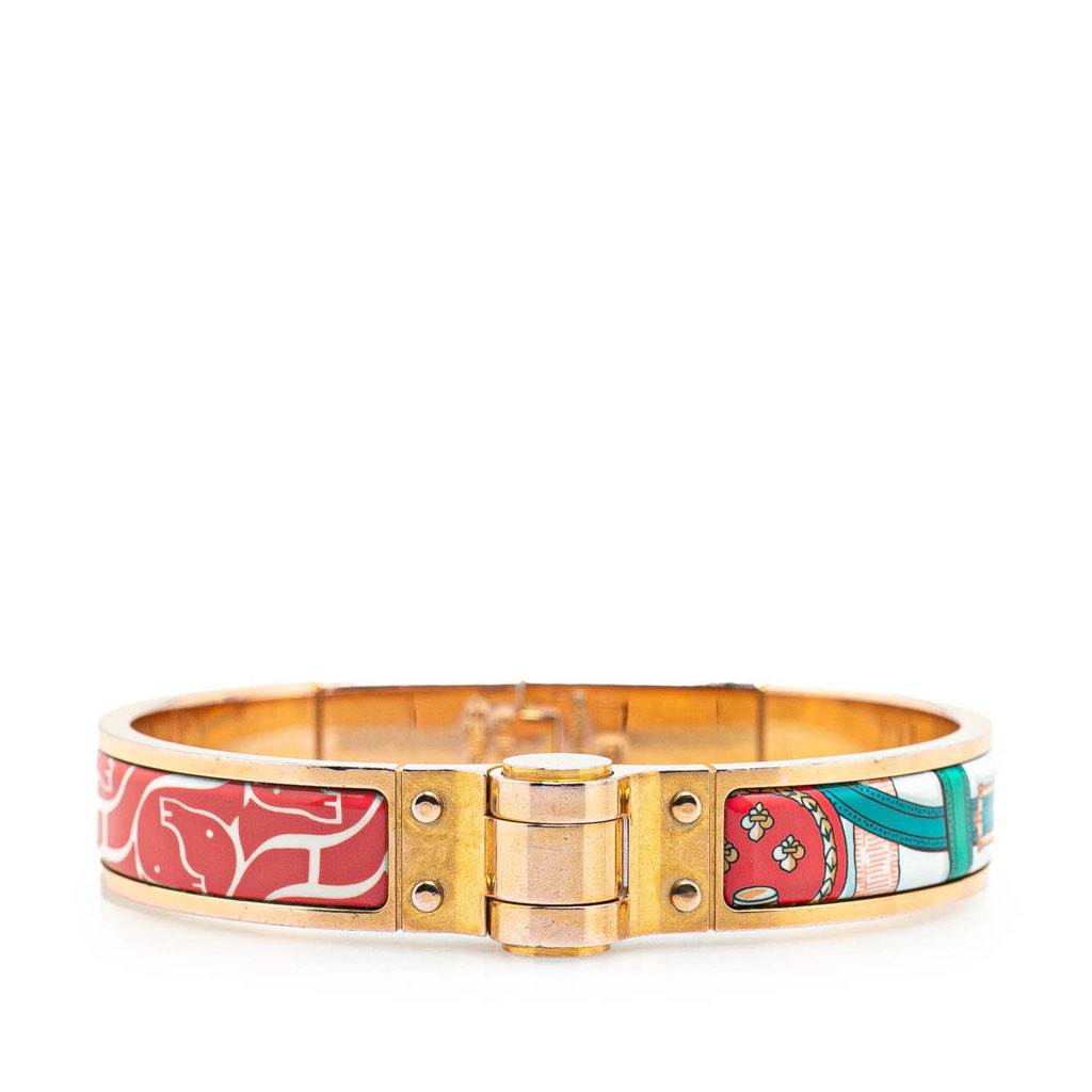 Hermès Narrow Enamel Hinge Bracelet GM