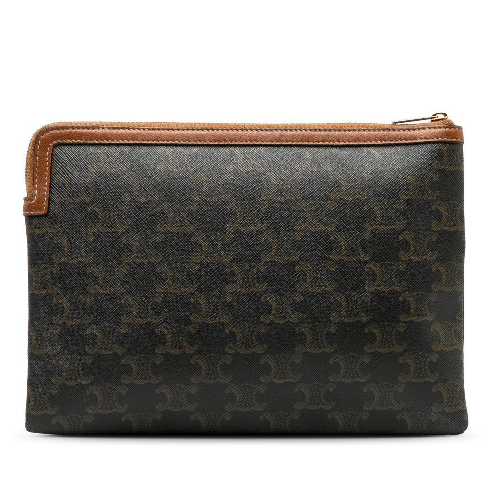 Celine Small Triomphe Coated Canvas Clutch - 3