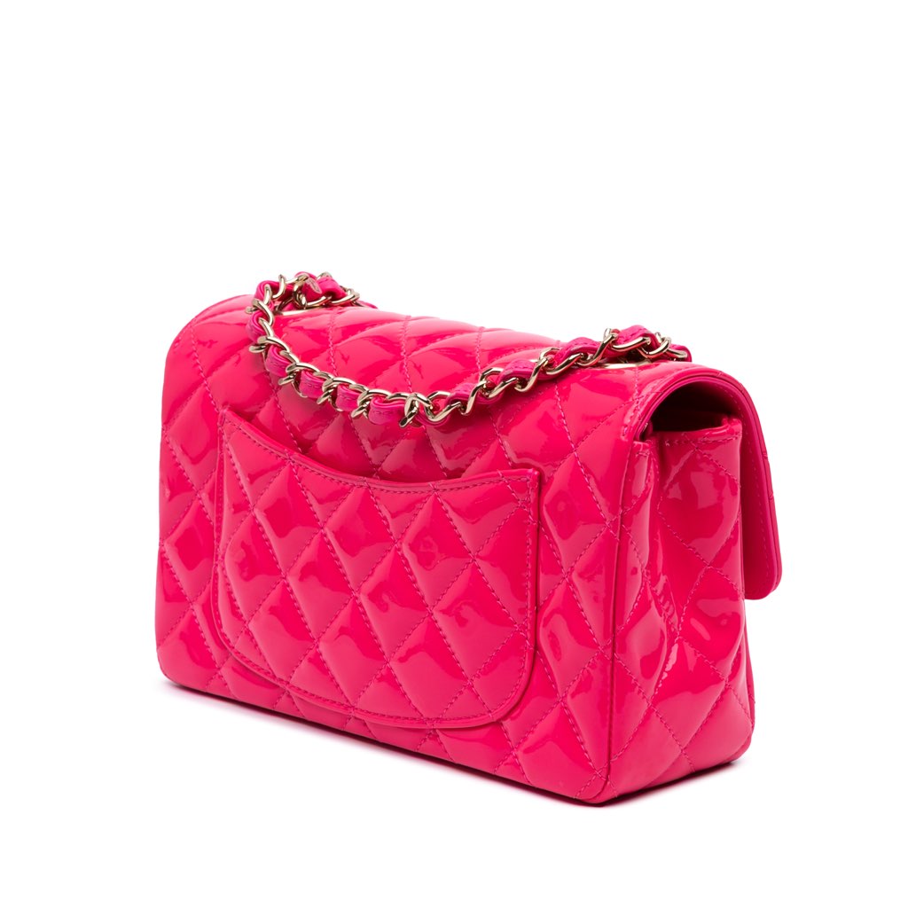 Chanel Mini Rectangular Classic Patent Single Flap - Back view
