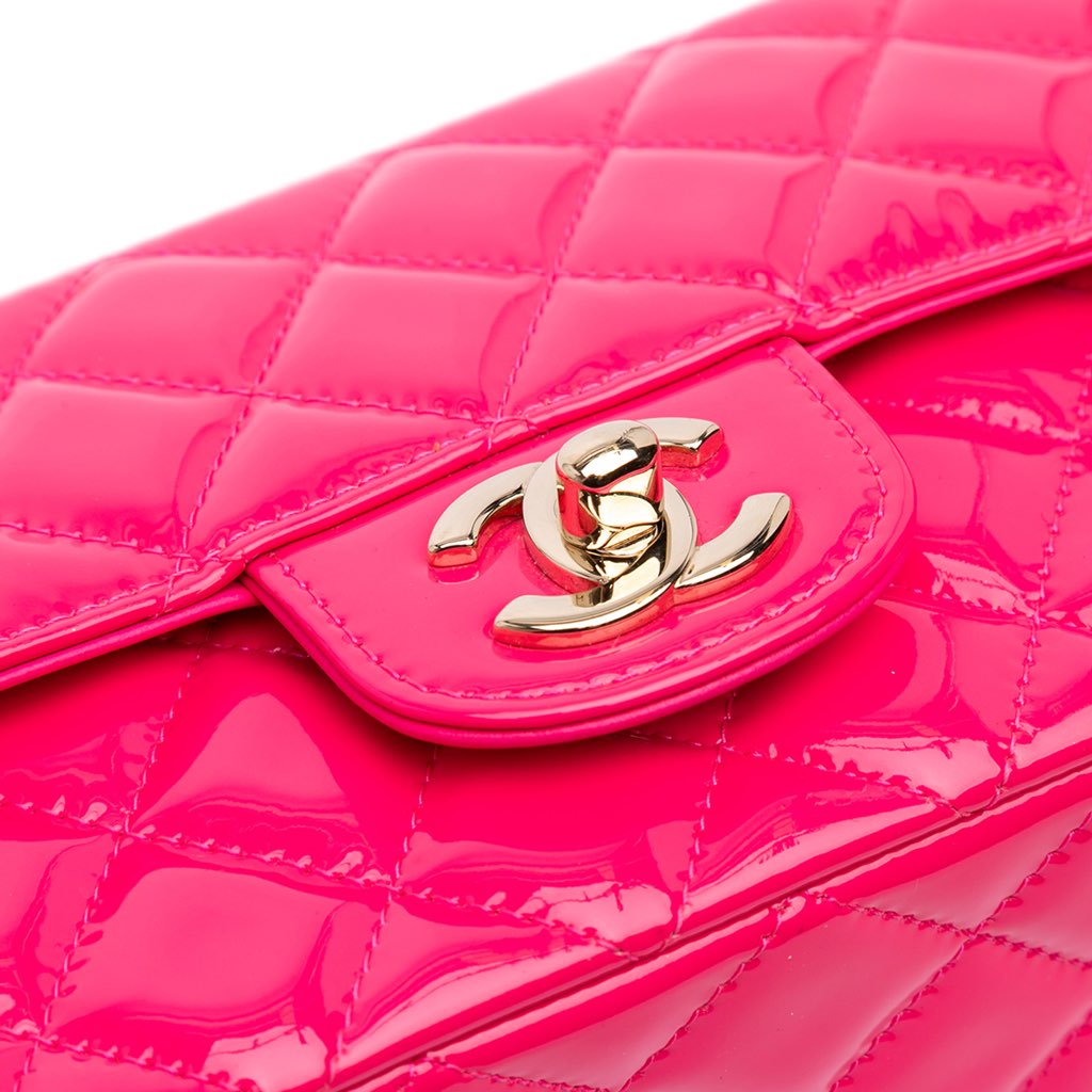Chanel Mini Rectangular Classic Patent Single Flap - Detail 2