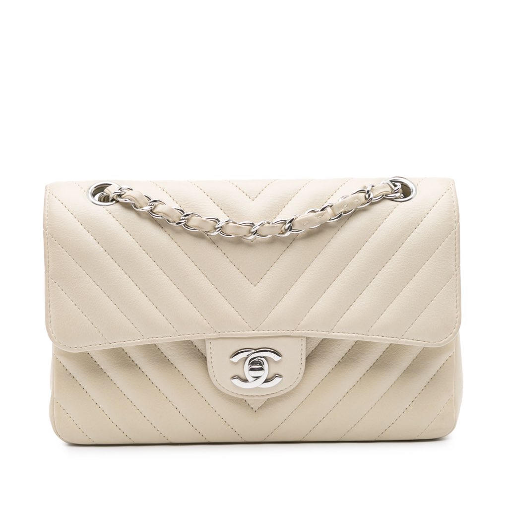 Chanel Small Classic Chevron Lambskin Double Flap
