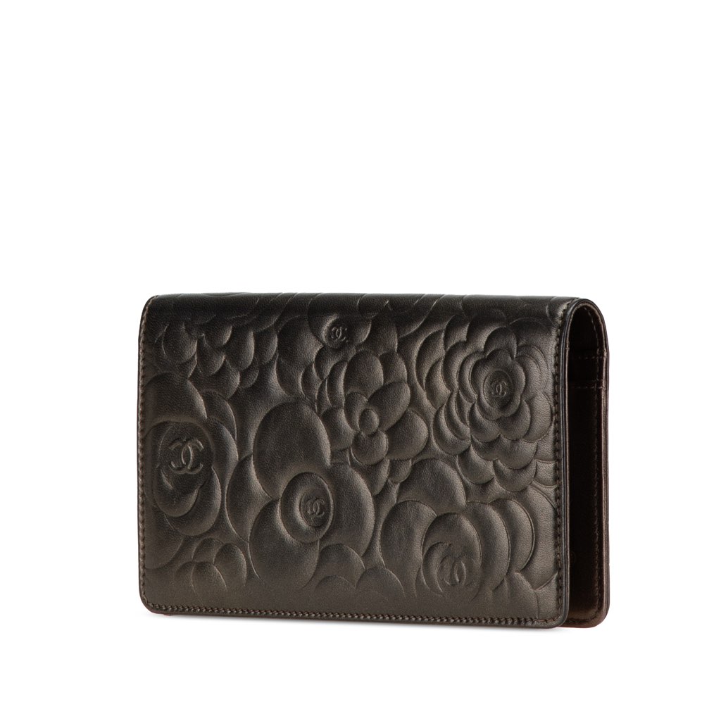 Chanel Embossed Lambskin CC Camellia Bifold Wallet - 2