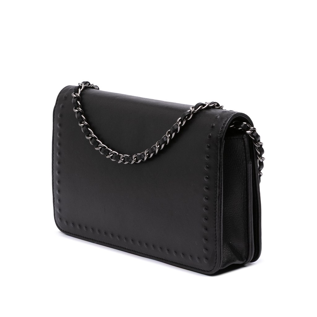 Chanel CC Embossed Lambskin Wallet On Chain - 2