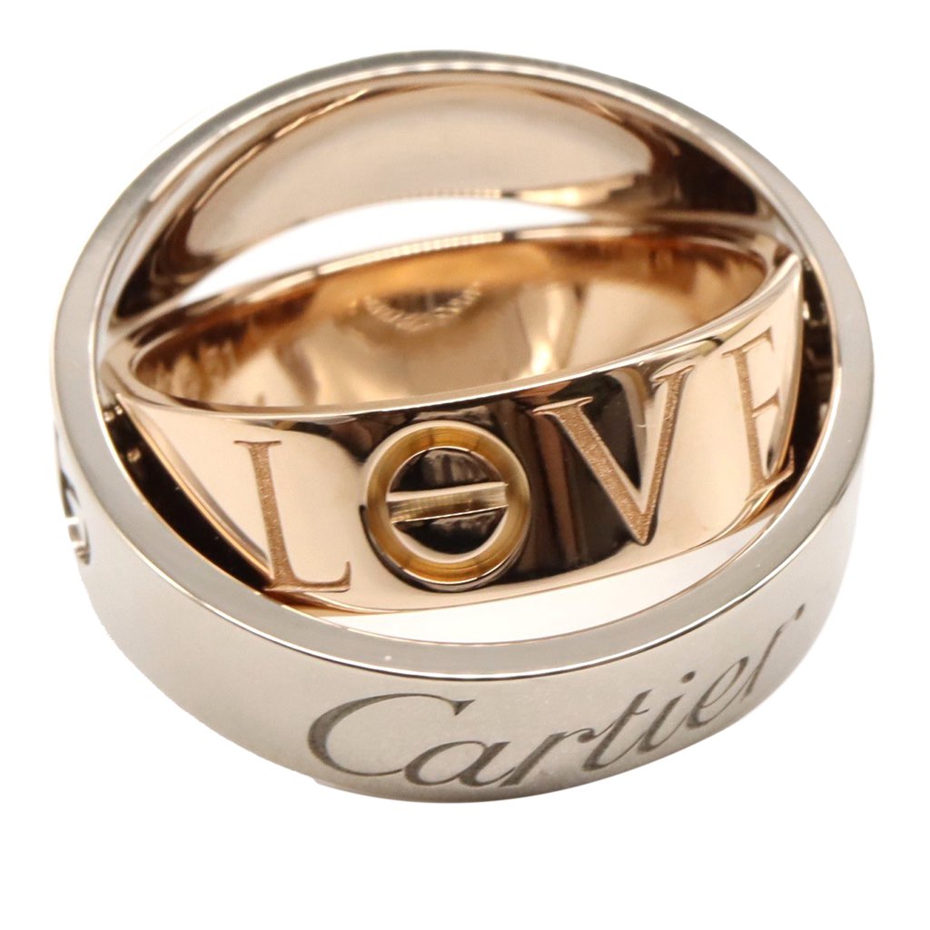 Cartier 18K White and Rose Gold Astro Secret Love Ring - 3