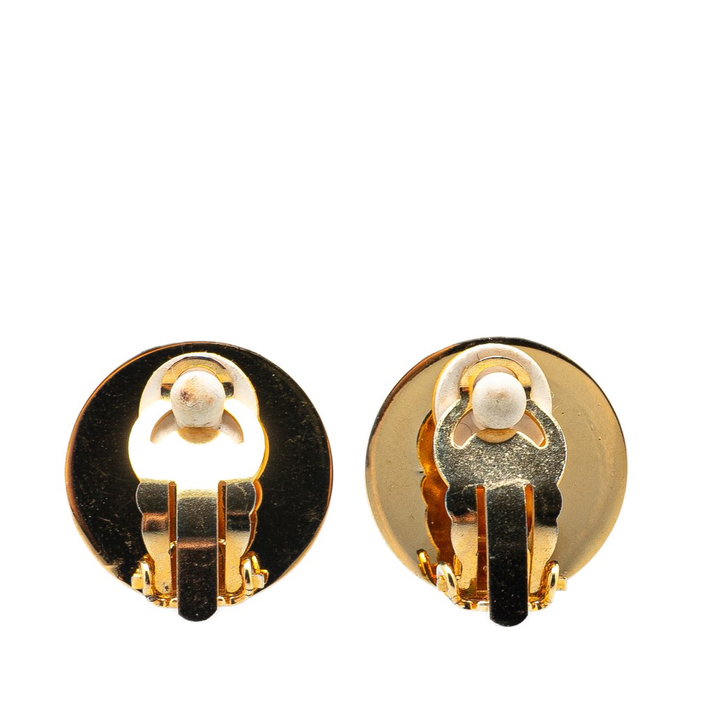 Hermès Gold Plated Bijouterie Fantaisie Clou De Selle Clip On Earrings - 2