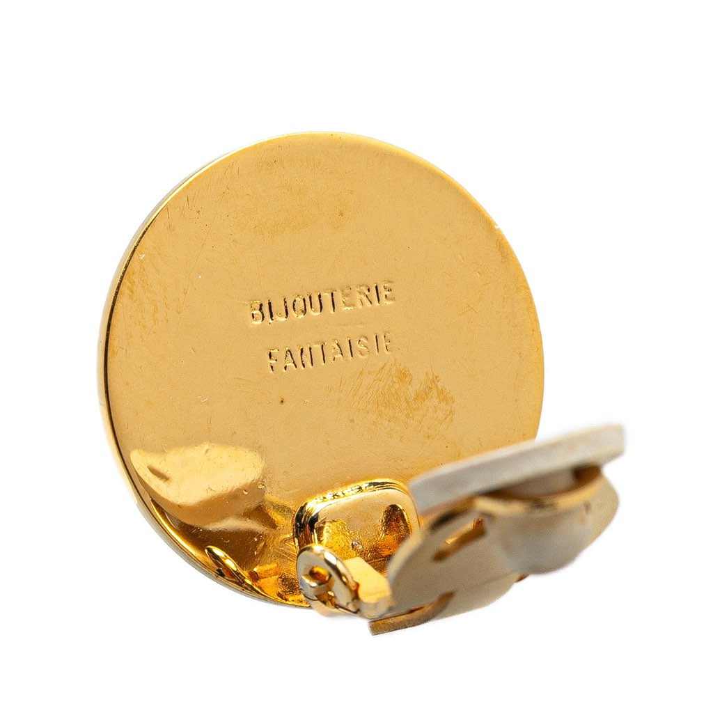 Hermès Gold Plated Bijouterie Fantaisie Clou De Selle Clip On Earrings - 3