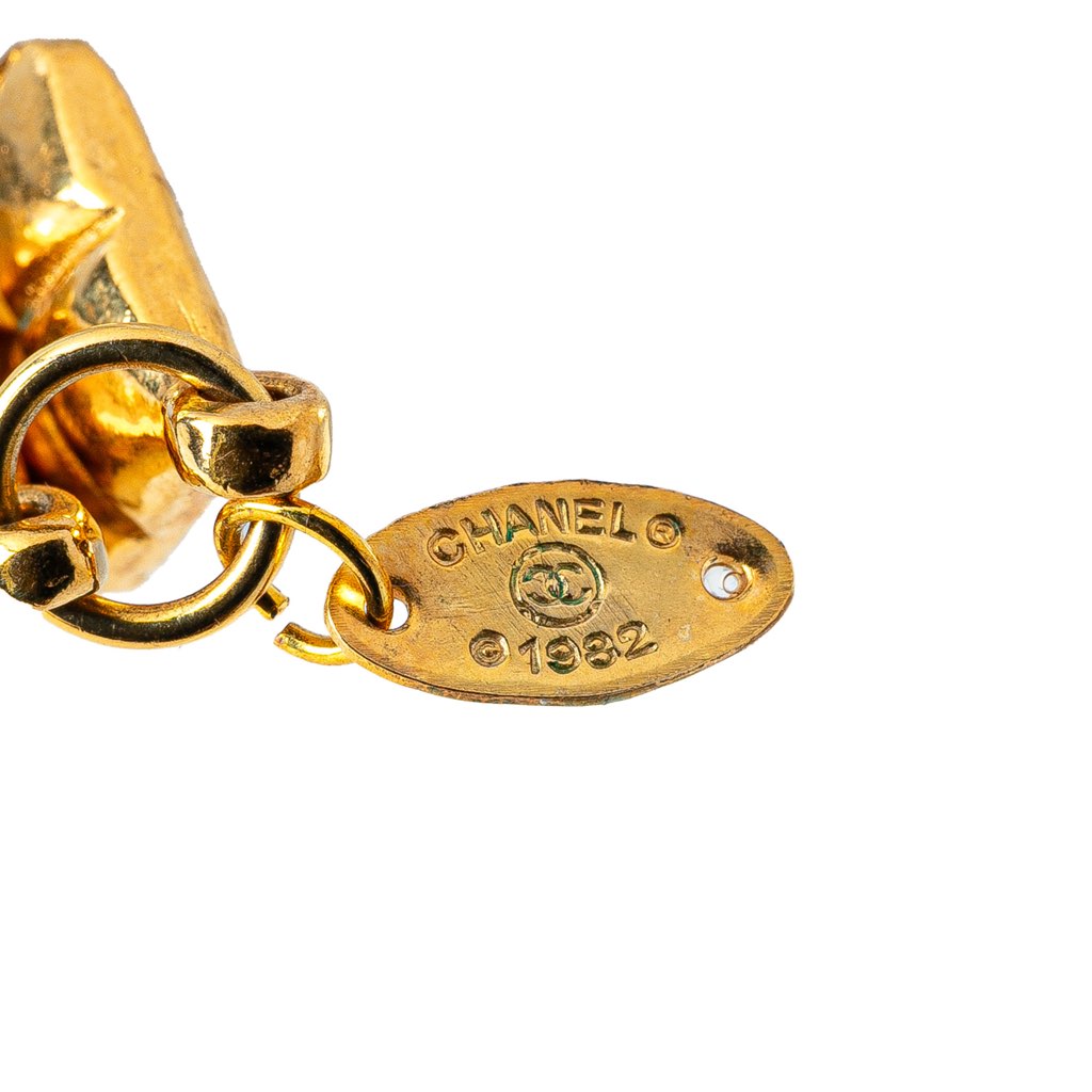 Chanel Gold Plated Logo Chain Necklace - 2