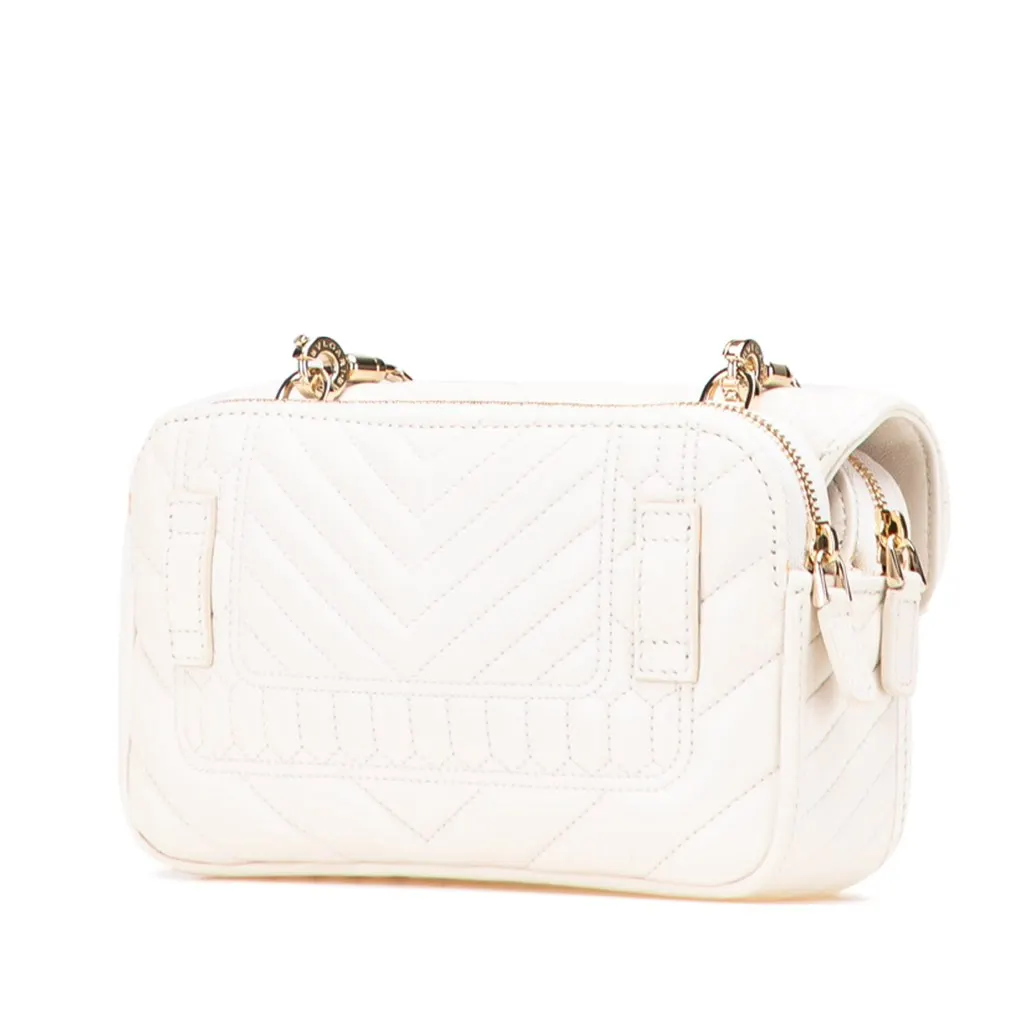 Bvlgari Leather Serpenti Forever Convertible Satchel White Leather Good - Back View
