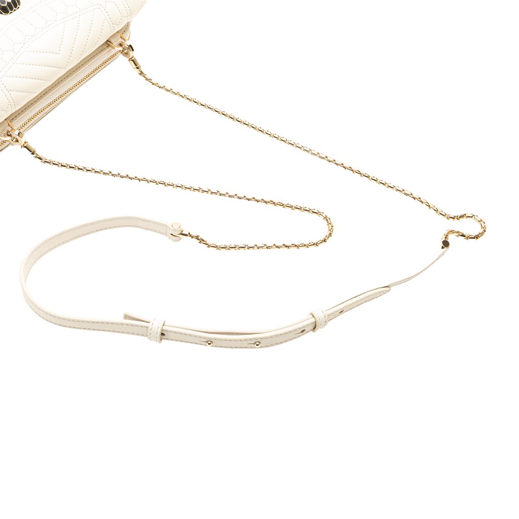 Bvlgari Leather Serpenti Forever Convertible Satchel - Image 12