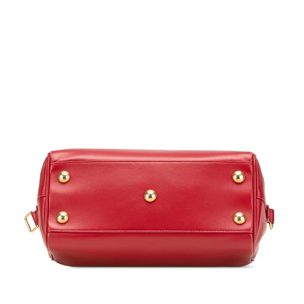 Saint Laurent Baby Leather Classic Duffle Satchel Red Leather Good - Inside View