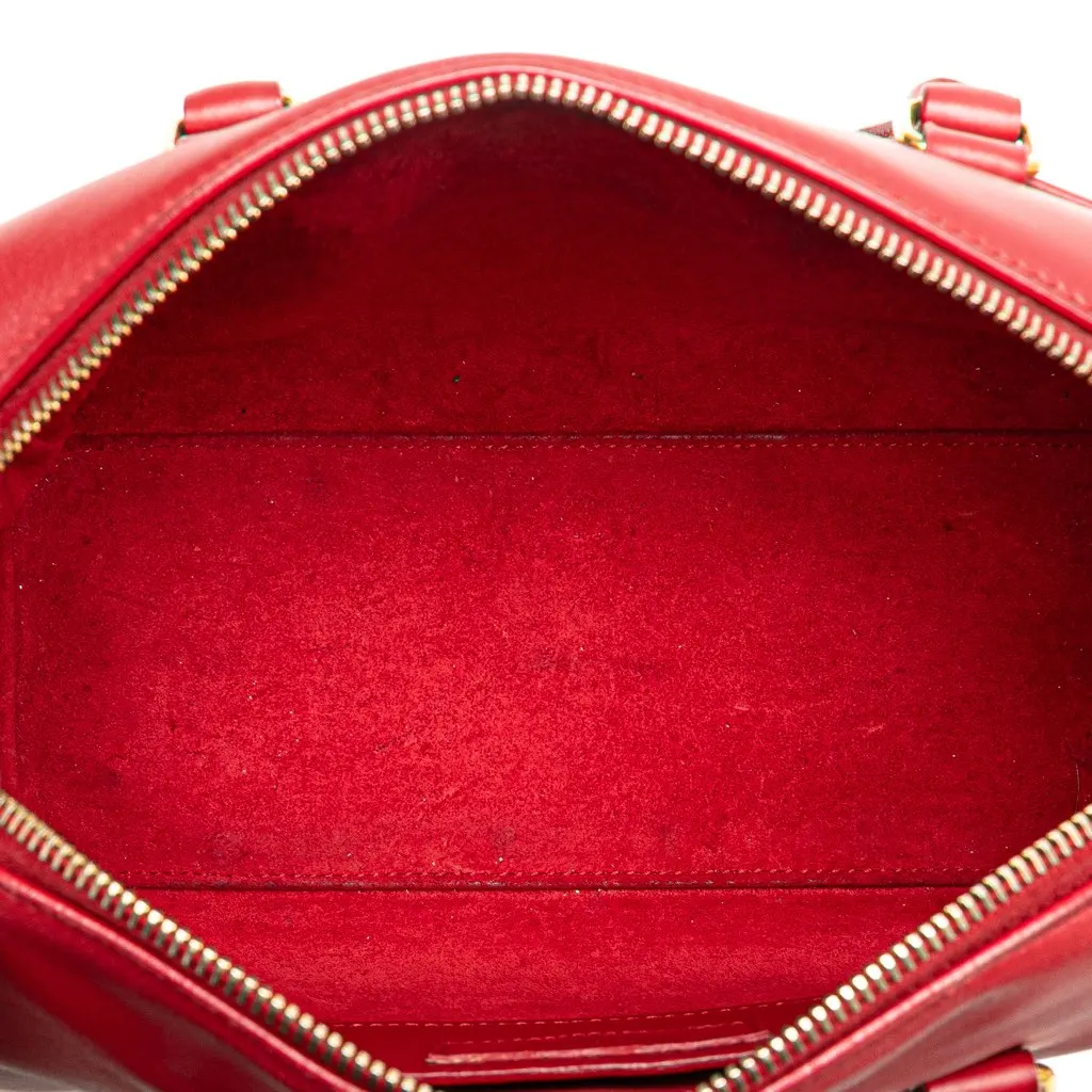 Saint Laurent Baby Leather Classic Duffle Satchel Red Leather Good - Model View