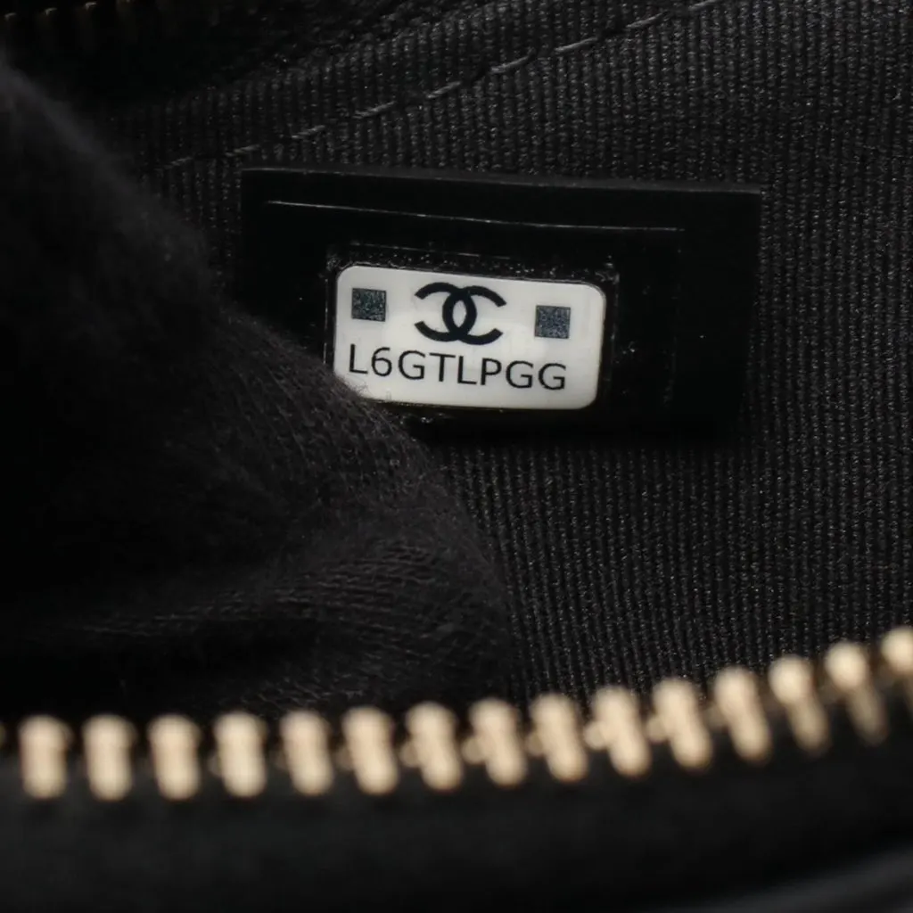 Chanel Quilted Lambskin Chain Around Hobo Black Leather Good - Model View