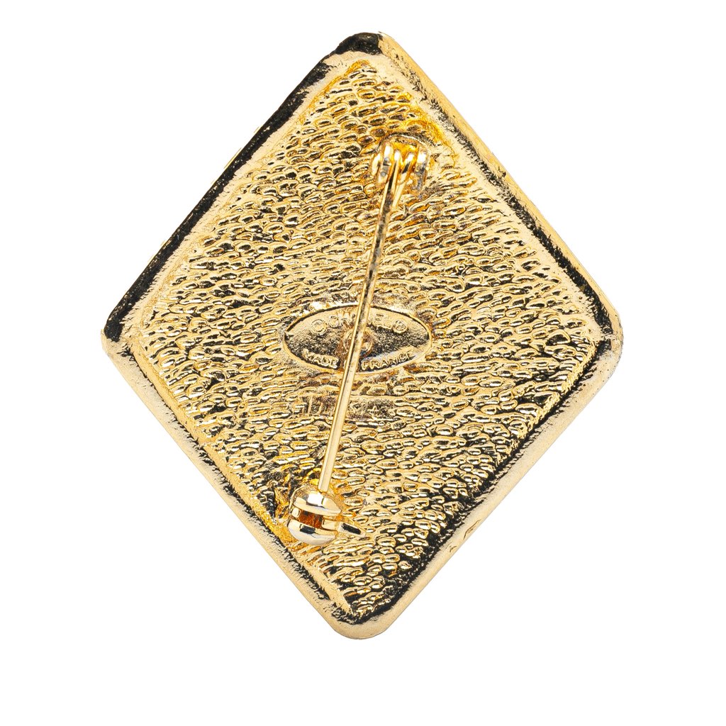 Chanel Gold Plated CC Diamond Brooch - 2