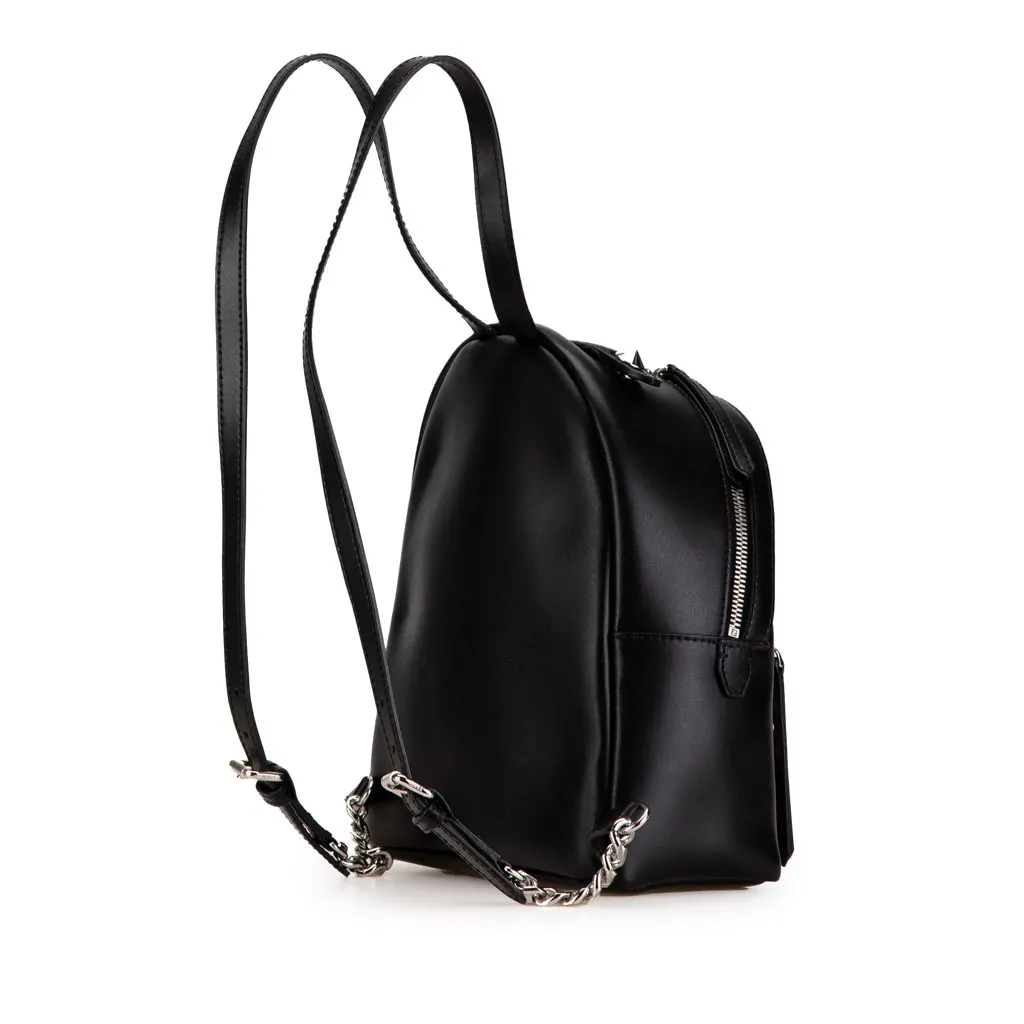 Fendi Mini By The Way Leather Ribbon Pearl Backpack Black Leather Very good - Back View