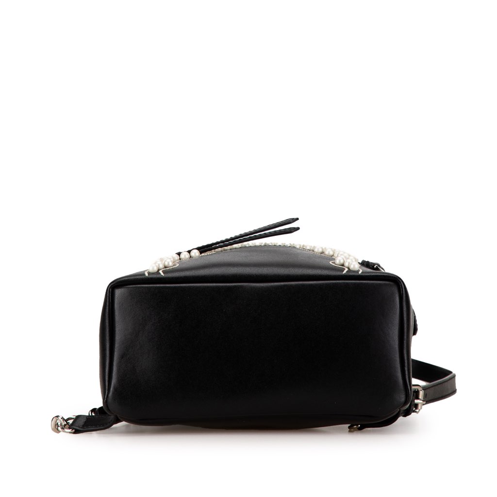Fendi Mini By The Way Leather Ribbon Pearl Backpack - 3