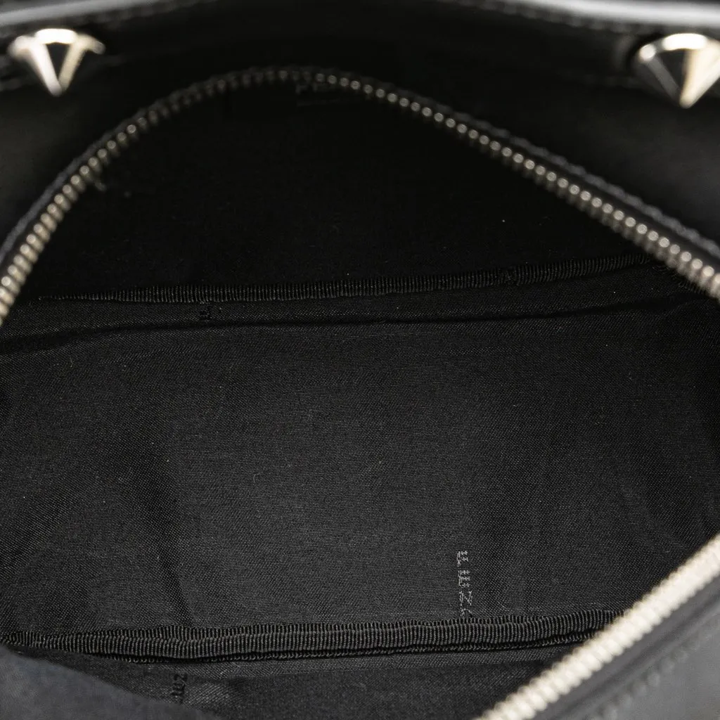 Fendi Mini By The Way Leather Ribbon Pearl Backpack Black Leather Very good - Model View