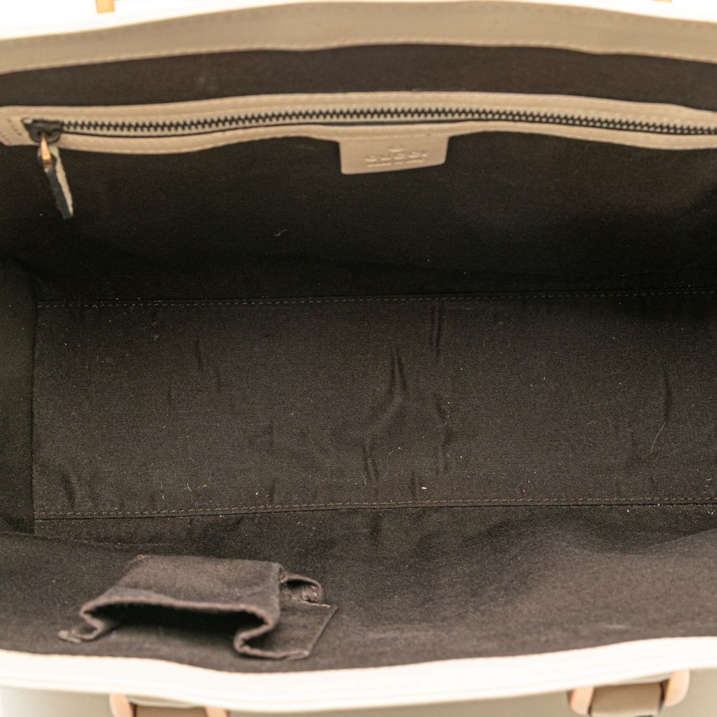 Gucci Calfskin and GG Canvas Nailhead Tote - 4