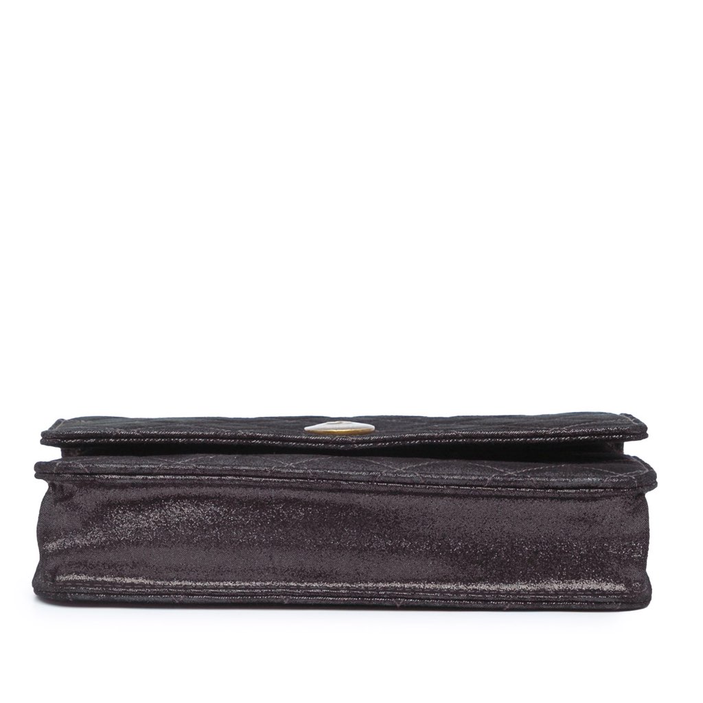 Chanel Metiers d’Art Quilted Iridescent Lambskin Tartan Button Wallet On Chain - 3