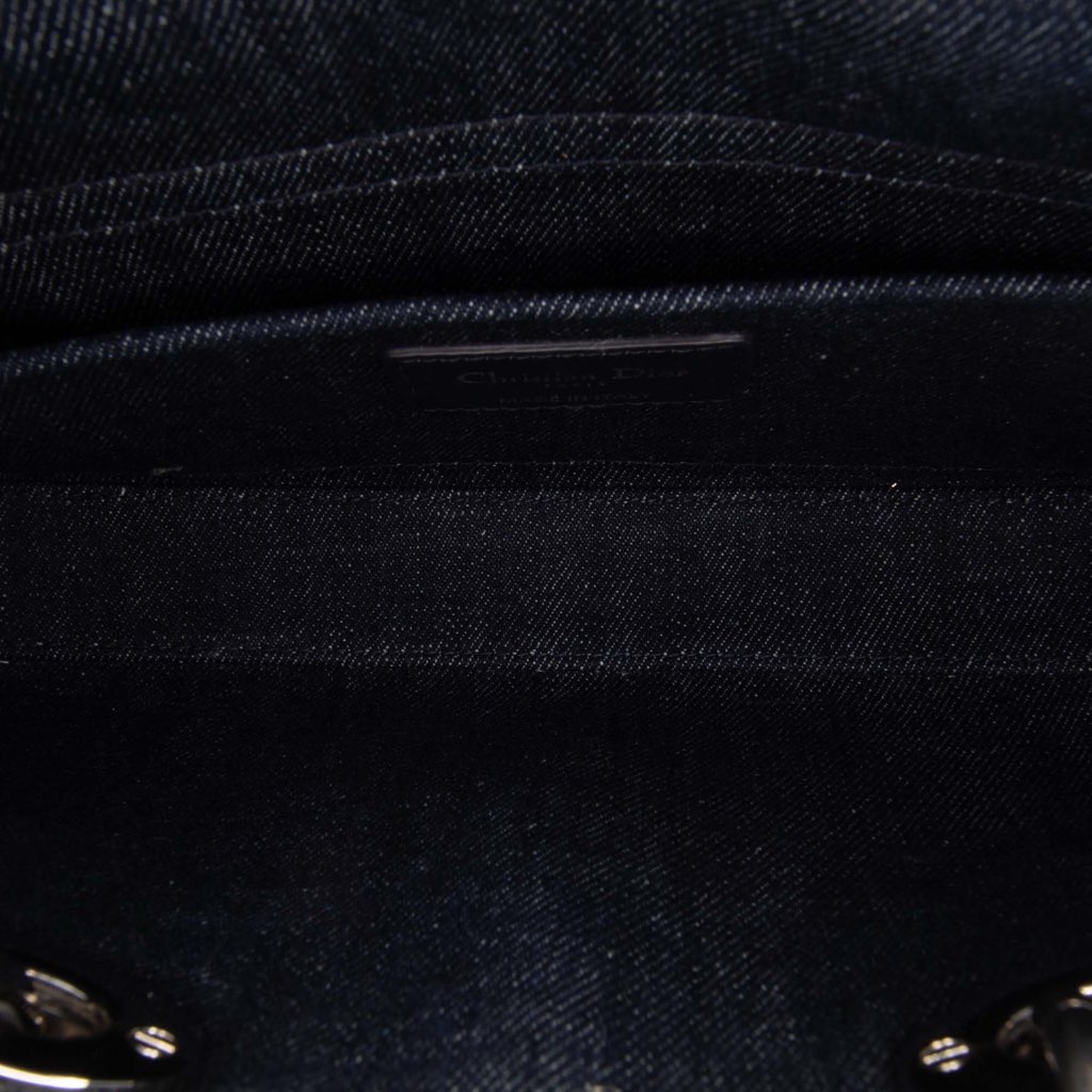Dior Medium Denim Cannage Eyelet Lady D Joy - 4